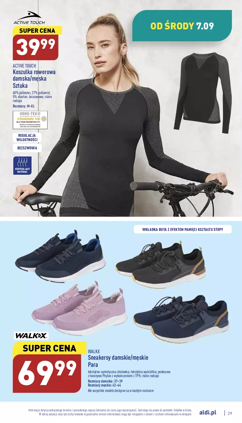 Gazetka promocyjna Aldi - Pełny katalog - ważna 05.09 do 10.09.2022 - strona 29 - produkty: Kosz, Koszulka, LG, Rower, Sneakersy, Top