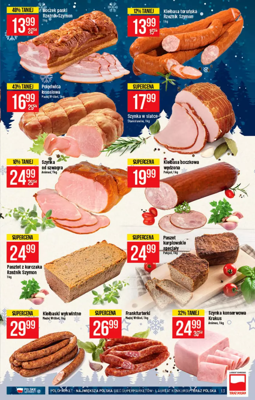 Gazetka promocyjna PoloMarket - Gazetka pomocyjna - ważna 15.12 do 21.12.2021 - strona 13 - produkty: Frankfurterki, Gra, Krakus, Kurczak, Nike, Pasztet, Pekpol, Ser, Sos, Szynka, Szynka konserwowa