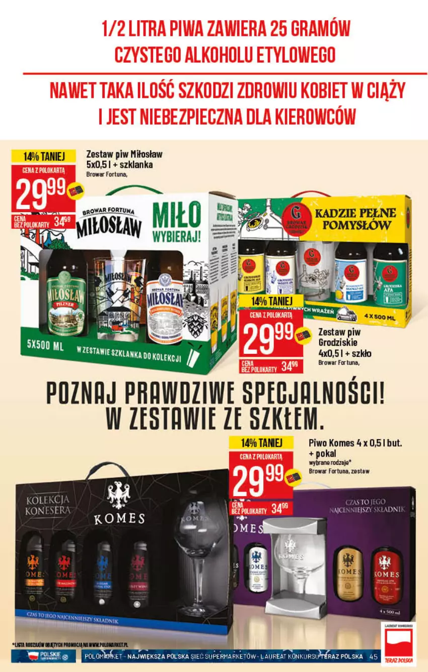 Gazetka promocyjna PoloMarket - Gazetka pomocyjna - ważna 15.12 do 21.12.2021 - strona 45 - produkty: Fortuna, Laur, Piwo, Ser, Szklanka