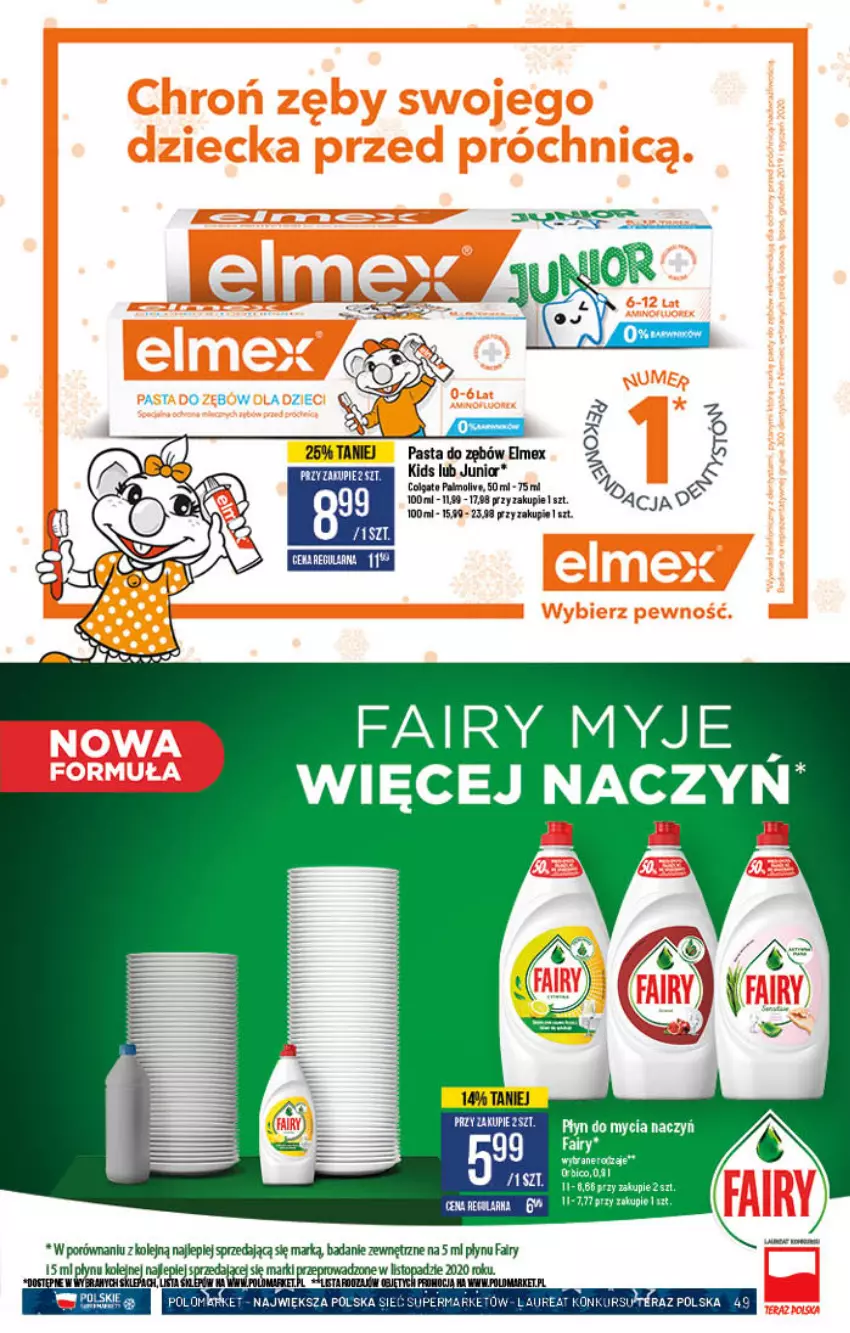 Gazetka promocyjna PoloMarket - Gazetka pomocyjna - ważna 15.12 do 21.12.2021 - strona 49 - produkty: Colgate, Elmex, Fa, Fairy, Laur, LG, Olej, Pasta do zębów, Por, Tera, Tran