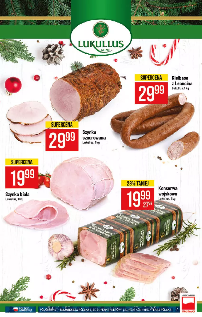 Gazetka promocyjna PoloMarket - Gazetka pomocyjna - ważna 15.12 do 21.12.2021 - strona 9 - produkty: Kiełbasa, Laur, Leon, Ser, Szynka, Szynka biała, Tera