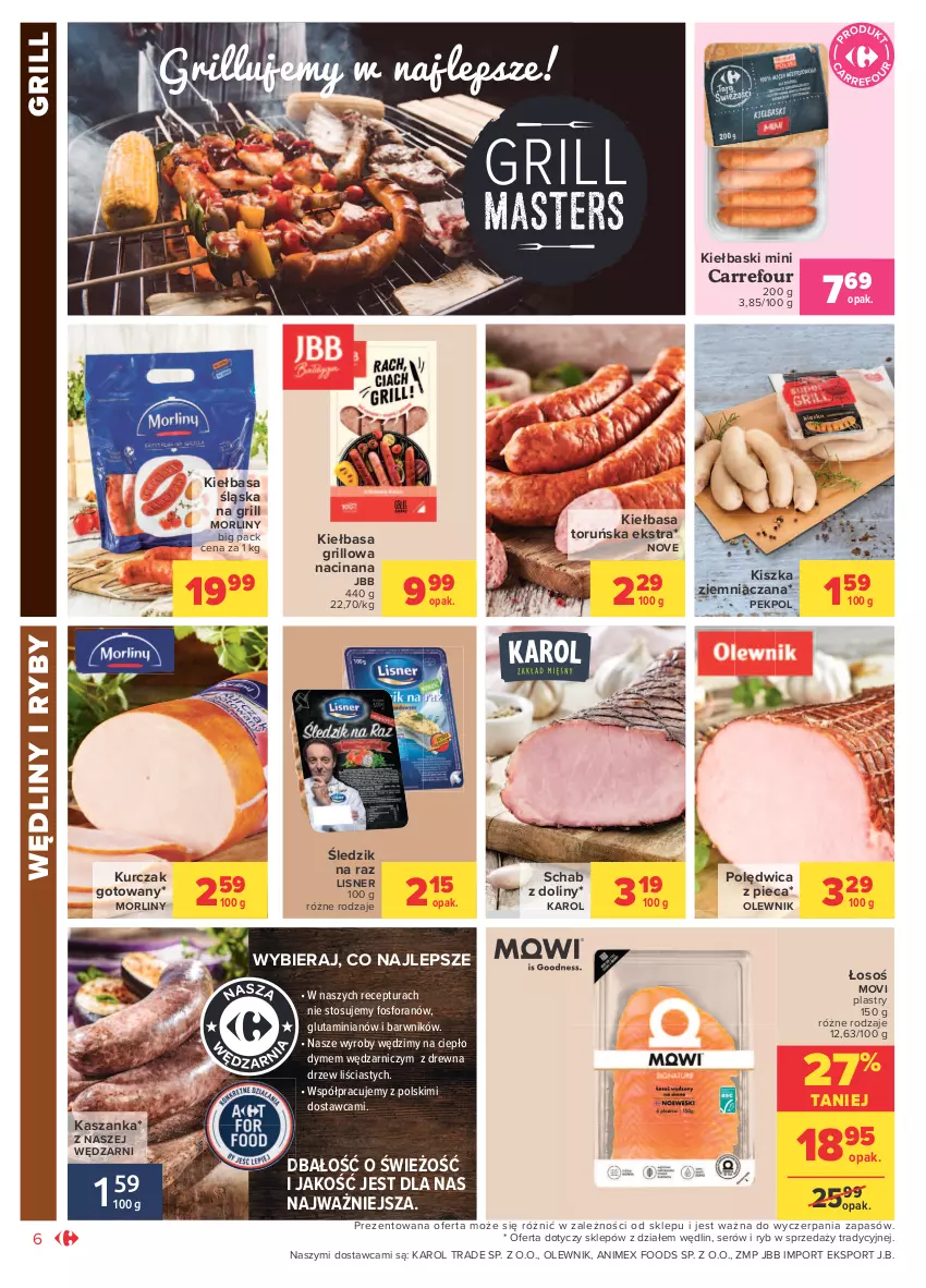 Gazetka promocyjna Carrefour - Gazetka Market - ważna 12.07 do 24.07.2021 - strona 6 - produkty: Grill, Kasza, Kaszanka, Kiełbasa, Kiełbasa śląska, Kurczak, Kurczak gotowany, Lisner, Morliny, Olewnik, Pekpol, Piec, Polędwica, Por, Ser, Sport