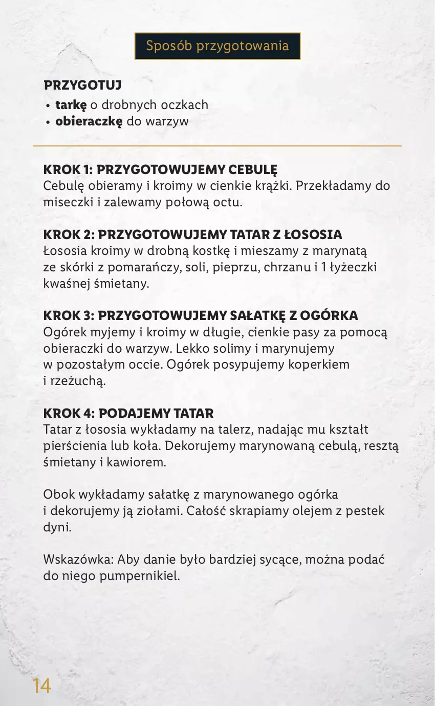 Gazetka promocyjna Lidl - KATALOG DELUXE I BELBAKE - ważna 05.11 do 31.12.2021 - strona 14 - produkty: Chrzan, Kawior, Ogórek, Olej, Pieprz, Sałat, Sos, Stek, Talerz