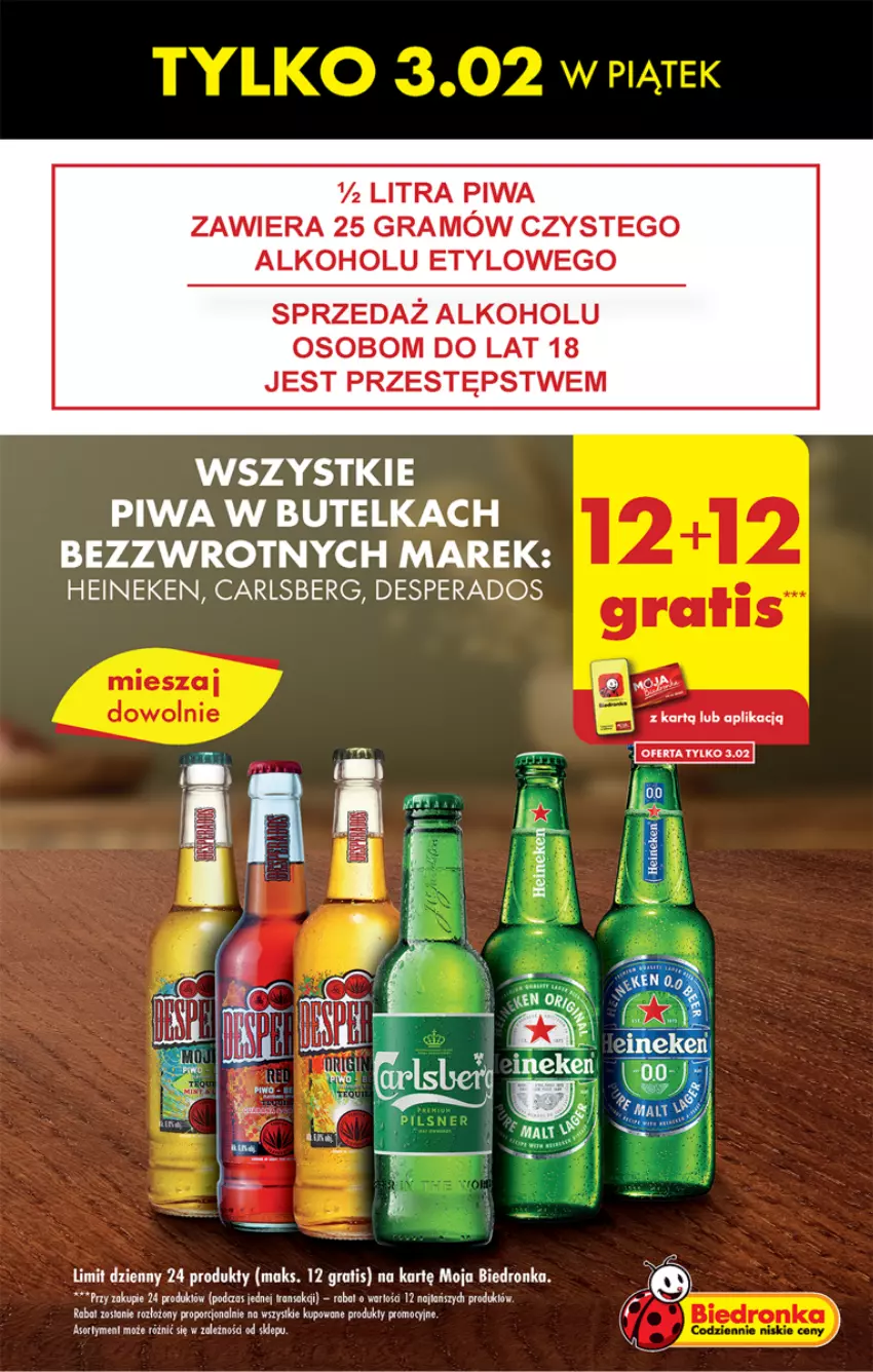 Gazetka promocyjna Biedronka - Gazetka - Biedronka.pl - ważna 02.02 do 08.02.2023 - strona 3 - produkty: Carlsberg, Desperados, Dron, Gra, Heineken, Piwa, Tran