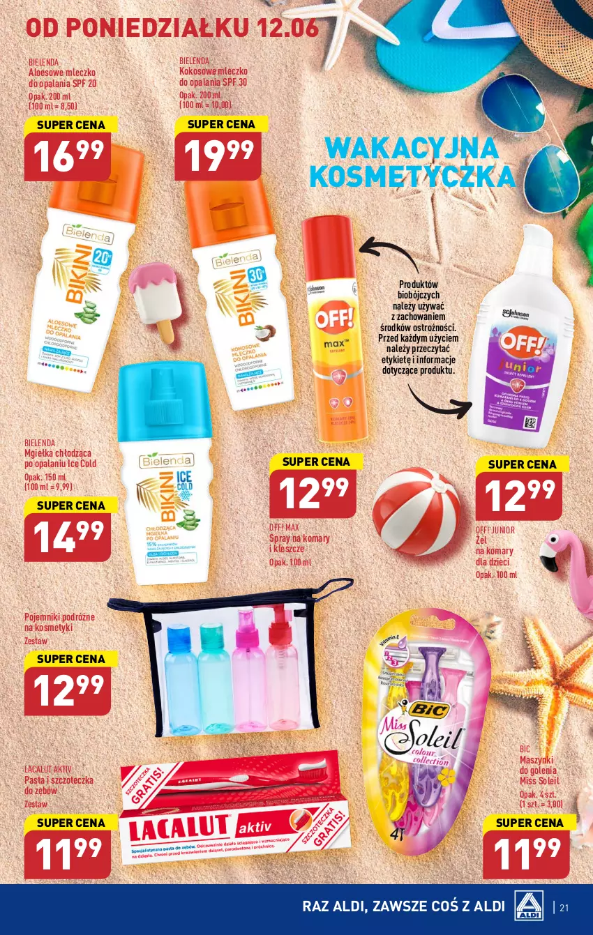 Gazetka promocyjna Aldi - Pełen katalog od 12.06 - ważna 12.06 do 17.06.2023 - strona 21 - produkty: BIC, Bielenda, Dzieci, Kokos, Kosmetyczka, Lacalut, Mleczko, Pojemnik, Szczoteczka, Szczoteczka do zębów