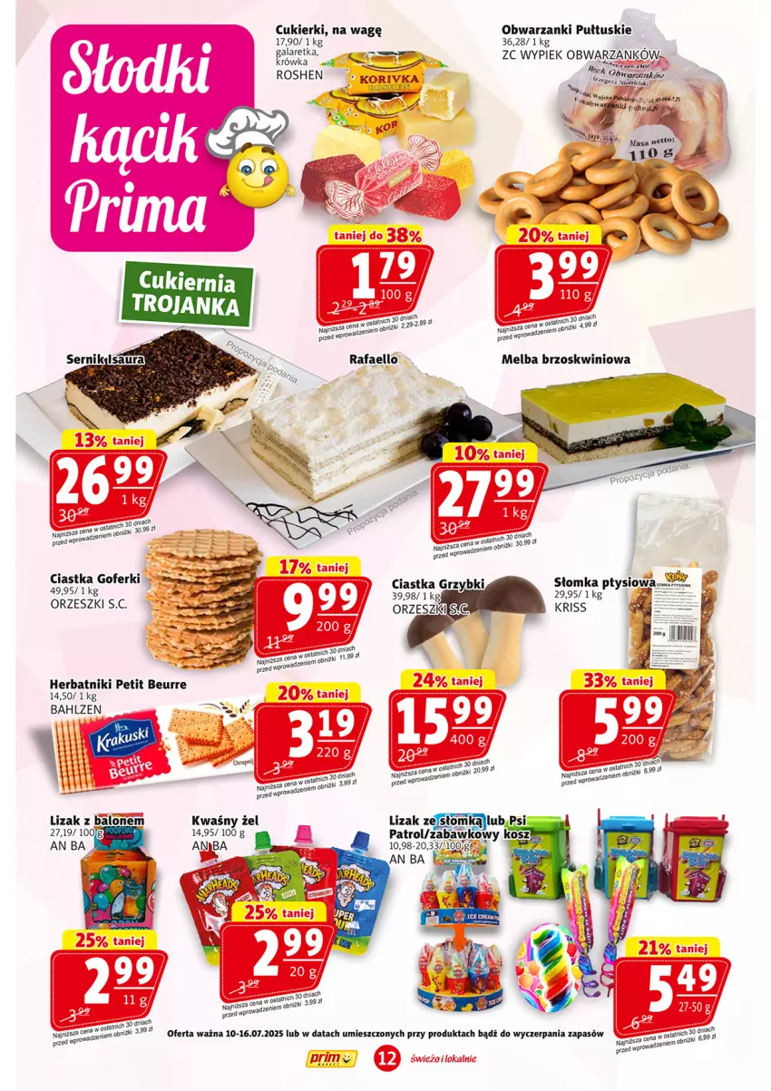 Gazetka promocyjna Prim Market - ważna 10.07 do 16.07.2025 - strona 12 - produkty: Ciastka, Cukier, Cukierki, Fa, Herbatniki, Herbatniki Petit Beurre