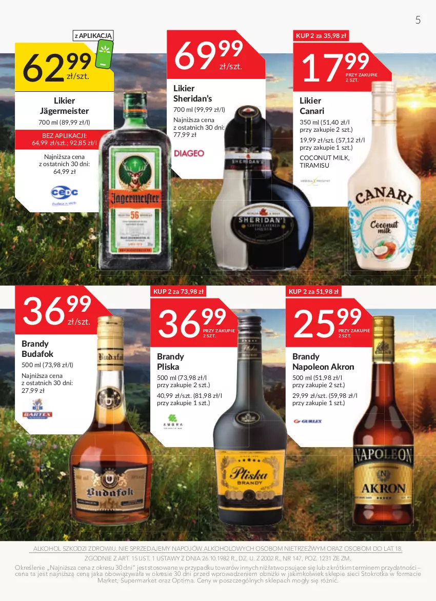 Gazetka promocyjna Stokrotka - Katalog Kulinarny - ważna 15.06 do 28.06.2023 - strona 5 - produkty: Brandy, Leon, Likier, Oleo, Optima, Pliska