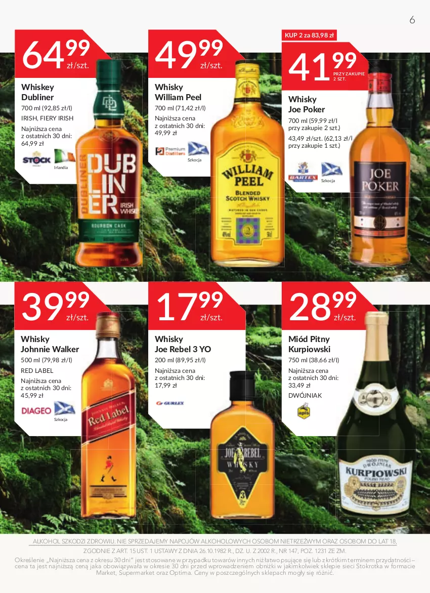 Gazetka promocyjna Stokrotka - Katalog Kulinarny - ważna 15.06 do 28.06.2023 - strona 6 - produkty: Johnnie Walker, Koc, Miód, Miód pitny, Optima, Whiskey, Whisky