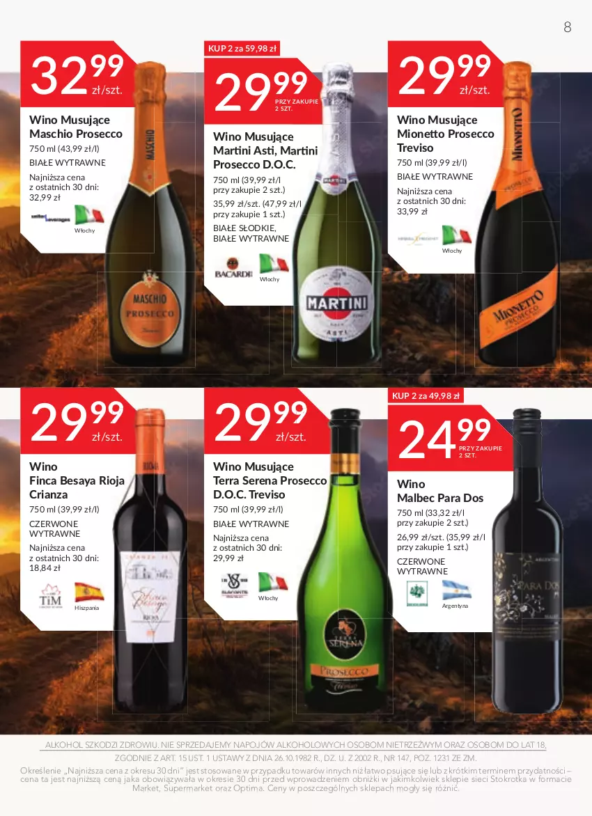 Gazetka promocyjna Stokrotka - Katalog Kulinarny - ważna 15.06 do 28.06.2023 - strona 8 - produkty: Martini, Mionetto, Mus, Optima, Prosecco, Rioja, Ser, Wino, Wino musujące