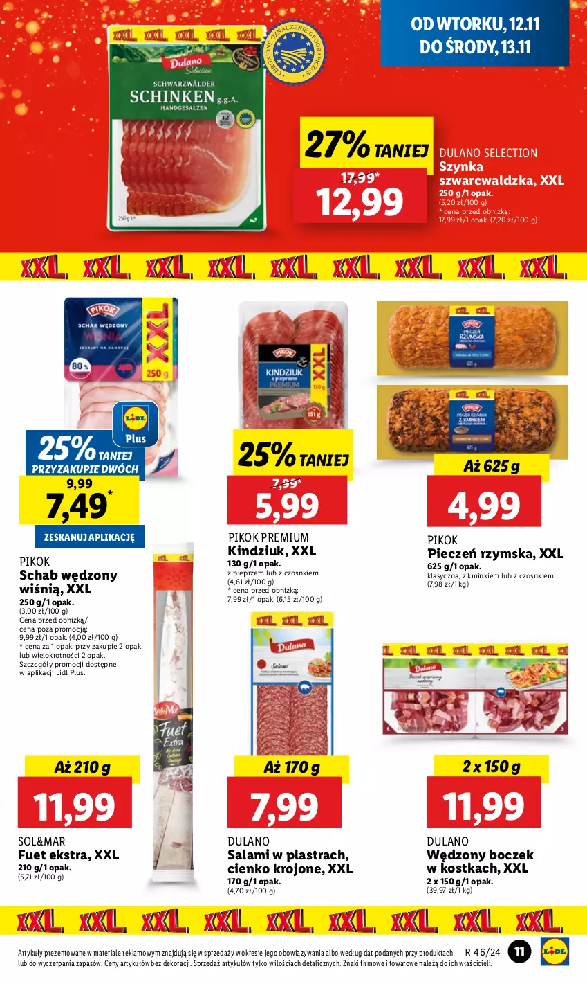 Gazetka promocyjna Lidl - GAZETKA - ważna 12.11 do 13.11.2024 - strona 13 - produkty: Boczek, Dulano, Kindziuk, Piec, Pieczeń rzymska, Pieprz, PIKOK, Salami, Szynka