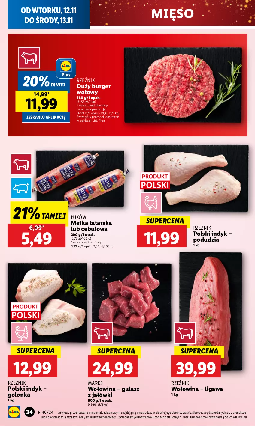 Gazetka promocyjna Lidl - GAZETKA - ważna 12.11 do 13.11.2024 - strona 38 - produkty: Burger, Metka tatarska, Mięso, Wołowina