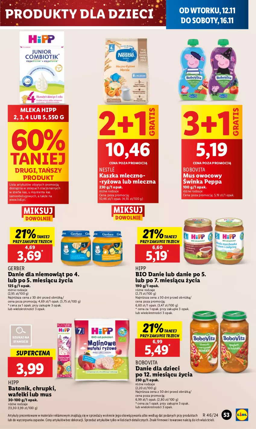 Gazetka promocyjna Lidl - GAZETKA - ważna 12.11 do 13.11.2024 - strona 59 - produkty: Baton, BoboVita, Chrupki, Danie dla dzieci, Dzieci, Gerber, Gra, HiPP, Inka, Mus, Nestlé, Ryż, Tonik