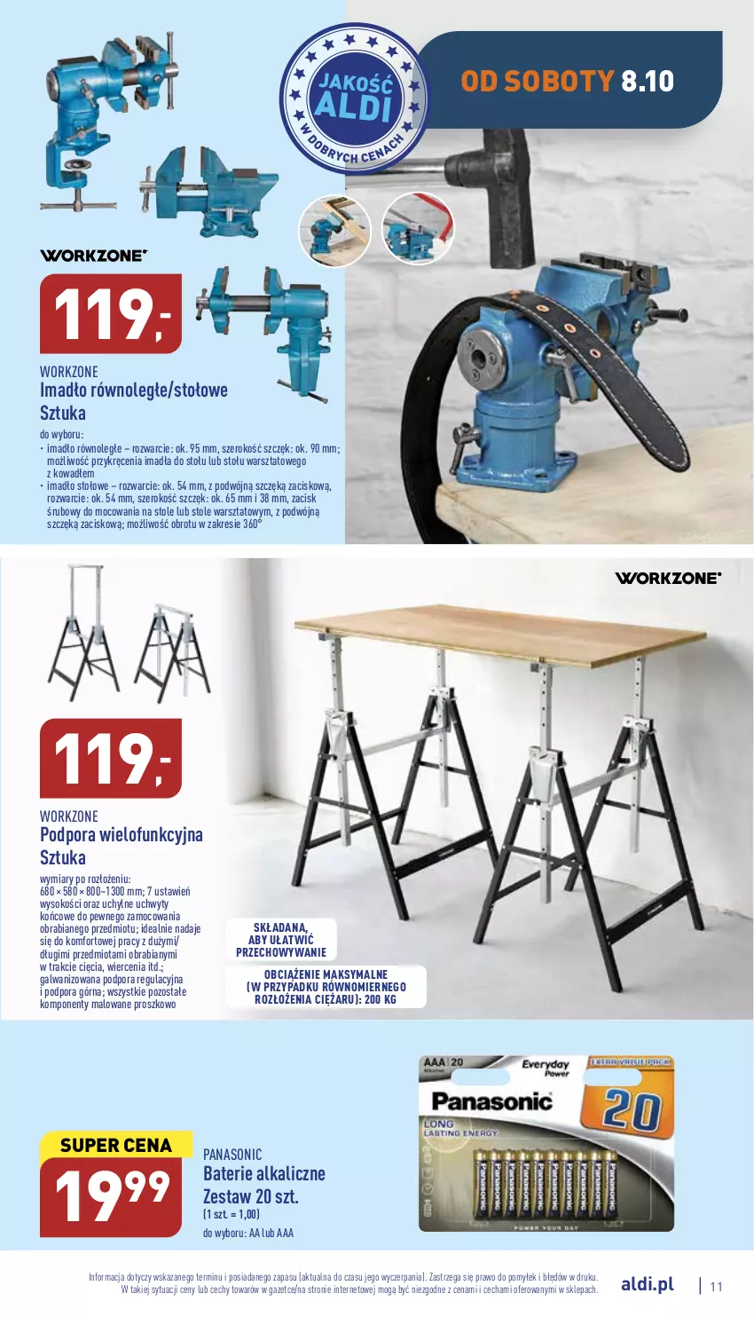 Gazetka promocyjna Aldi - Zaplanuj zakupy wcześniej - ważna 05.10 do 08.10.2022 - strona 11 - produkty: Baterie alkaliczne, Panasonic, Por, Sok, Uchwyty