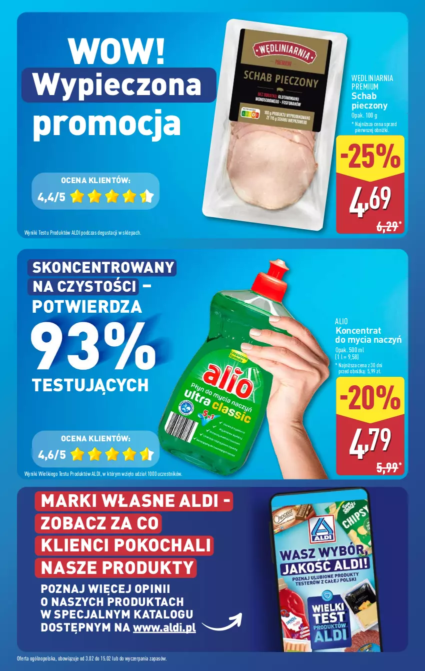 Gazetka promocyjna Aldi - Pełna oferta - ważna 03.02 do 08.02.2025 - strona 13 - produkty: Do mycia naczyń, Koc, Koncentrat do mycia naczyń, O nas, Piec, Schab pieczony