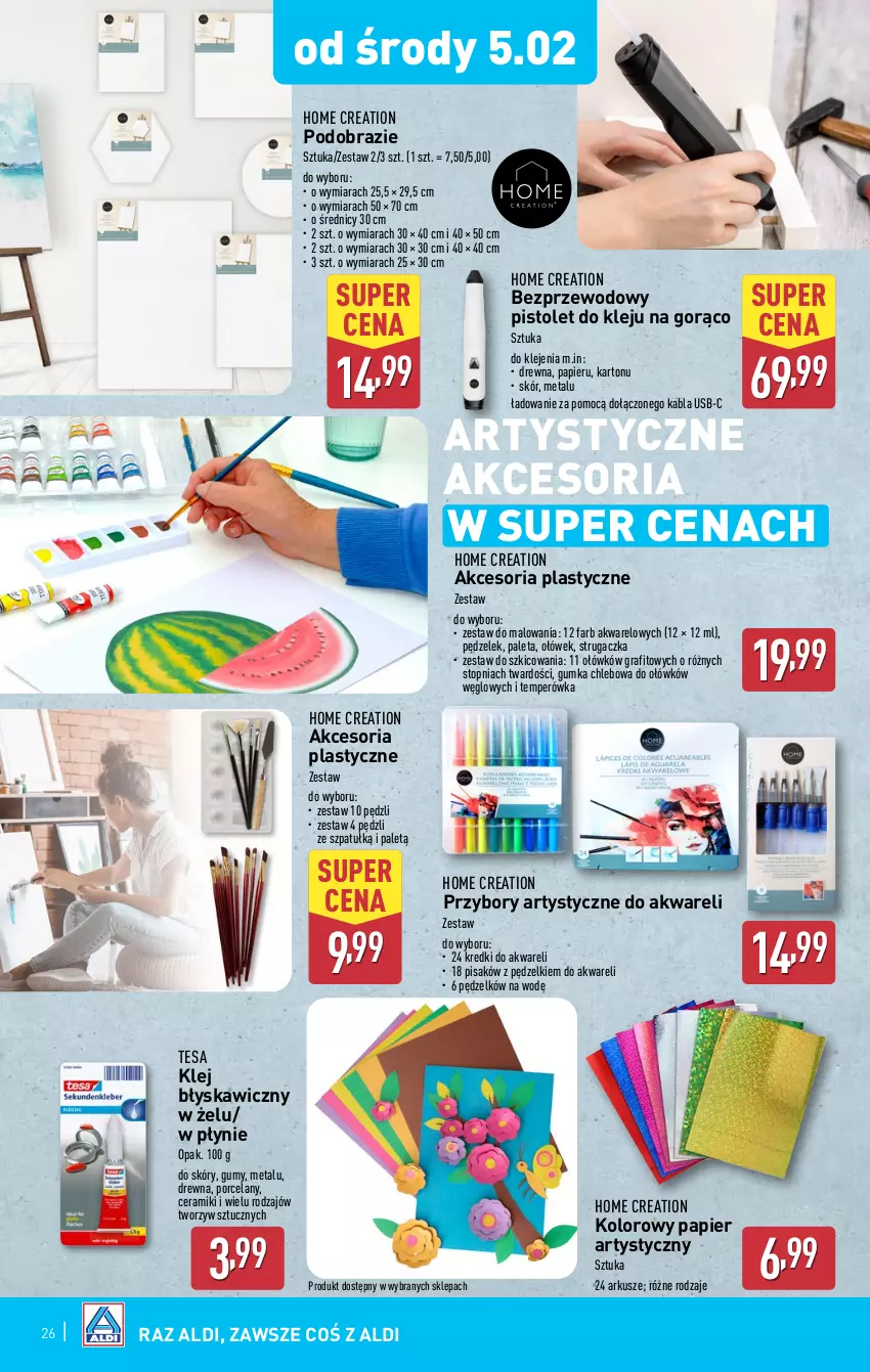 Gazetka promocyjna Aldi - Pełna oferta - ważna 03.02 do 08.02.2025 - strona 26 - produkty: Chleb, Fa, Gra, Klej, Obraz, Paleta, Papier, Pistolet, Por, Top, Zestaw do malowania