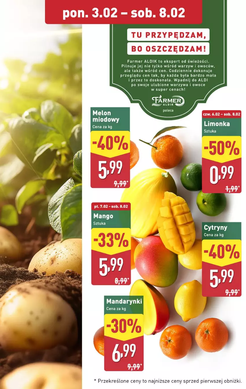 Gazetka promocyjna Aldi - Pełna oferta - ważna 03.02 do 08.02.2025 - strona 5 - produkty: Cytryny, Fa, Limonka, Mandarynki, Owoce, Warzywa, Warzywa i owoce