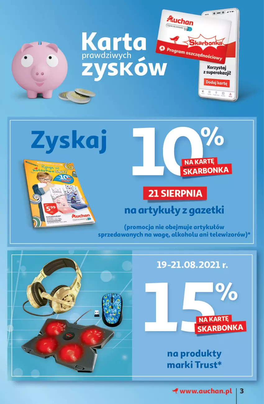 Gazetka promocyjna Auchan - Rysują się kolorowe sny Hipermarkety - ważna 19.08 do 25.08.2021 - strona 3 - produkty: Rust, Telewizor