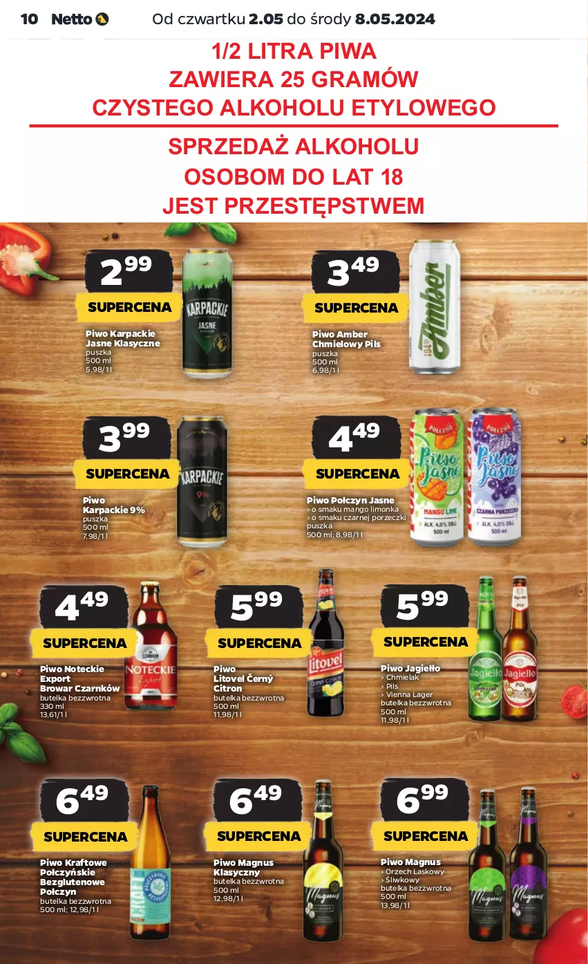 Gazetka promocyjna Netto - Artykuły spożywcze - ważna 02.05 do 08.05.2024 - strona 10 - produkty: Gra, Karp, Limonka, Mango, Piwa, Piwo, Por