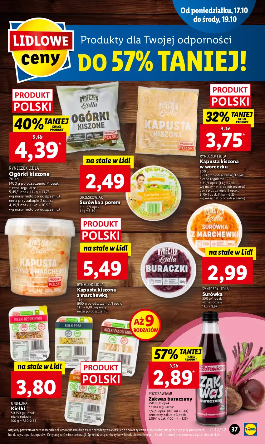 Gazetka promocyjna Lidl - GAZETKA - ważna 17.10 do 19.10.2022 - strona 39 - produkty: Flora, Kiełki, Por, Surówka