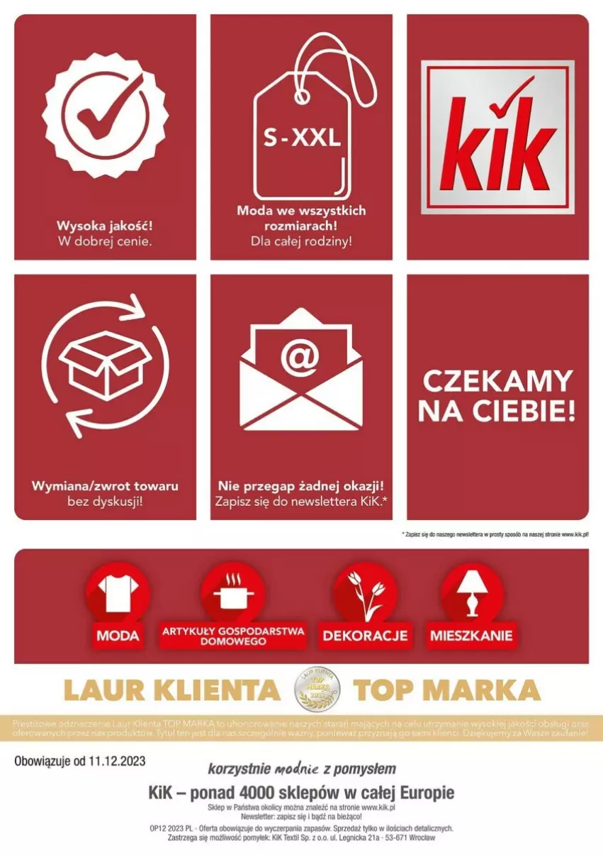 Gazetka promocyjna Kik - ważna 11.12 do 25.12.2023 - strona 9 - produkty: Moda, Sok, Tera