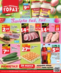 Gazetka promocyjna Topaz - Gazetka - Gazetka - ważna od 01.04 do 01.04.2026 - strona 1 - produkty: Kurczak, Majonez, Top, Jaja, Ogórek, Coca-Cola, Fanta, Sprite, Napój, Oleo, Fa