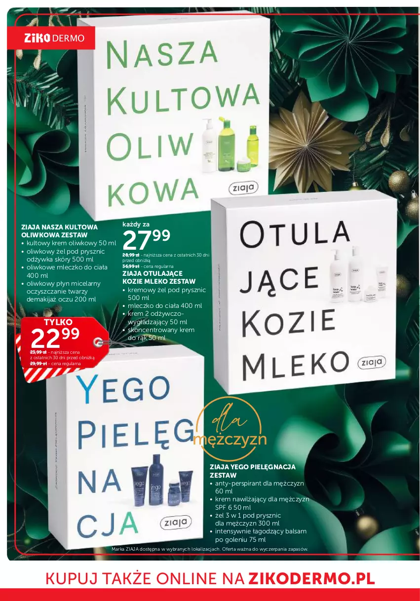 Gazetka promocyjna Ziko - Gazetka Ziko Dermo - ważna 28.11 do 26.12.2024 - strona 4 - produkty: Balsam po goleniu, Krem do rąk, Krem nawilżający, Makijaż, Mleczko, Mleczko do ciała, Mleko, Odżywka, Płyn micelarny, Ziaja