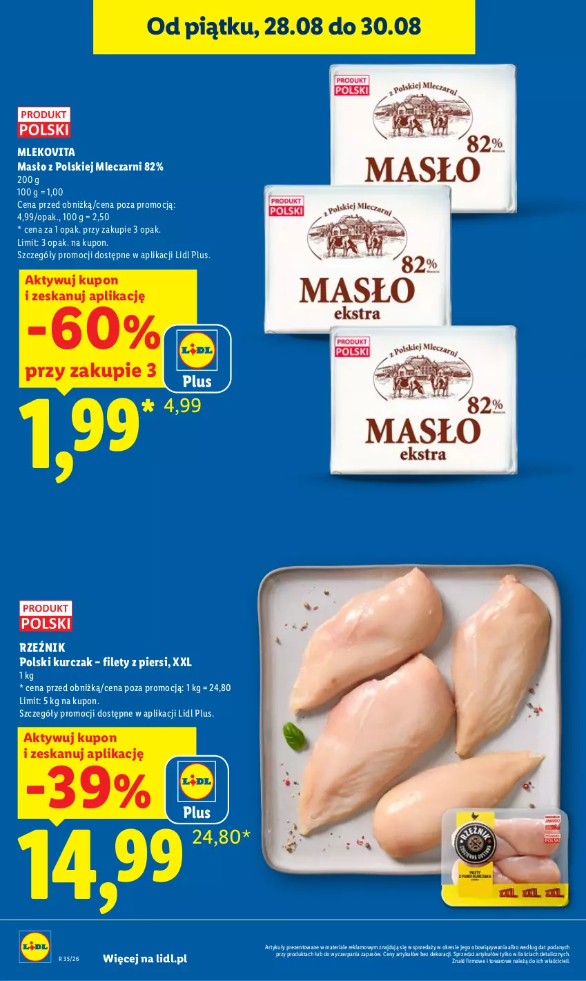 Gazetka promocyjna Lidl - Gazetka ważna od 27.08 do 30.08 - ważna 27.08 do 30.08.2026 - strona 8 - produkty: Kurczak, Masło, Mleko, Mlekovita