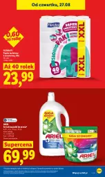 Gazetka promocyjna Lidl - Gazetka ważna od 27.08 do 30.08 - Gazetka - ważna od 30.08 do 30.08.2026 - strona 27 - produkty: Papier, Papier toaletowy, Flora, Ariel, Kapsułki do prania