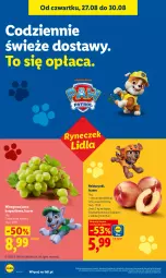 Gazetka promocyjna Lidl - Gazetka ważna od 27.08 do 30.08 - Gazetka - ważna od 30.08 do 30.08.2026 - strona 40 - produkty: Ser, Winogrona, Wino, Nektar