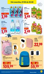 Gazetka promocyjna Lidl - Gazetka ważna od 27.08 do 30.08 - Gazetka - ważna od 30.08 do 30.08.2026 - strona 61 - produkty: Puma, Mus, Piórnik, Plecak, LANA, Kubuś, Woda, Napój