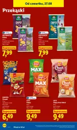 Gazetka promocyjna Lidl - Gazetka ważna od 27.08 do 30.08 - Gazetka - ważna od 30.08 do 30.08.2026 - strona 70 - produkty: Cheetos, Ser, Chipsy, Chrupki, Zapiekanka, Przysnacki, Lay’s