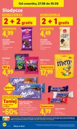 Gazetka promocyjna Lidl - Gazetka ważna od 27.08 do 30.08 - Gazetka - ważna od 30.08 do 30.08.2026 - strona 74 - produkty: Gra, Snickers, Czekolada mleczna, Czekolada, Baton, Milka
