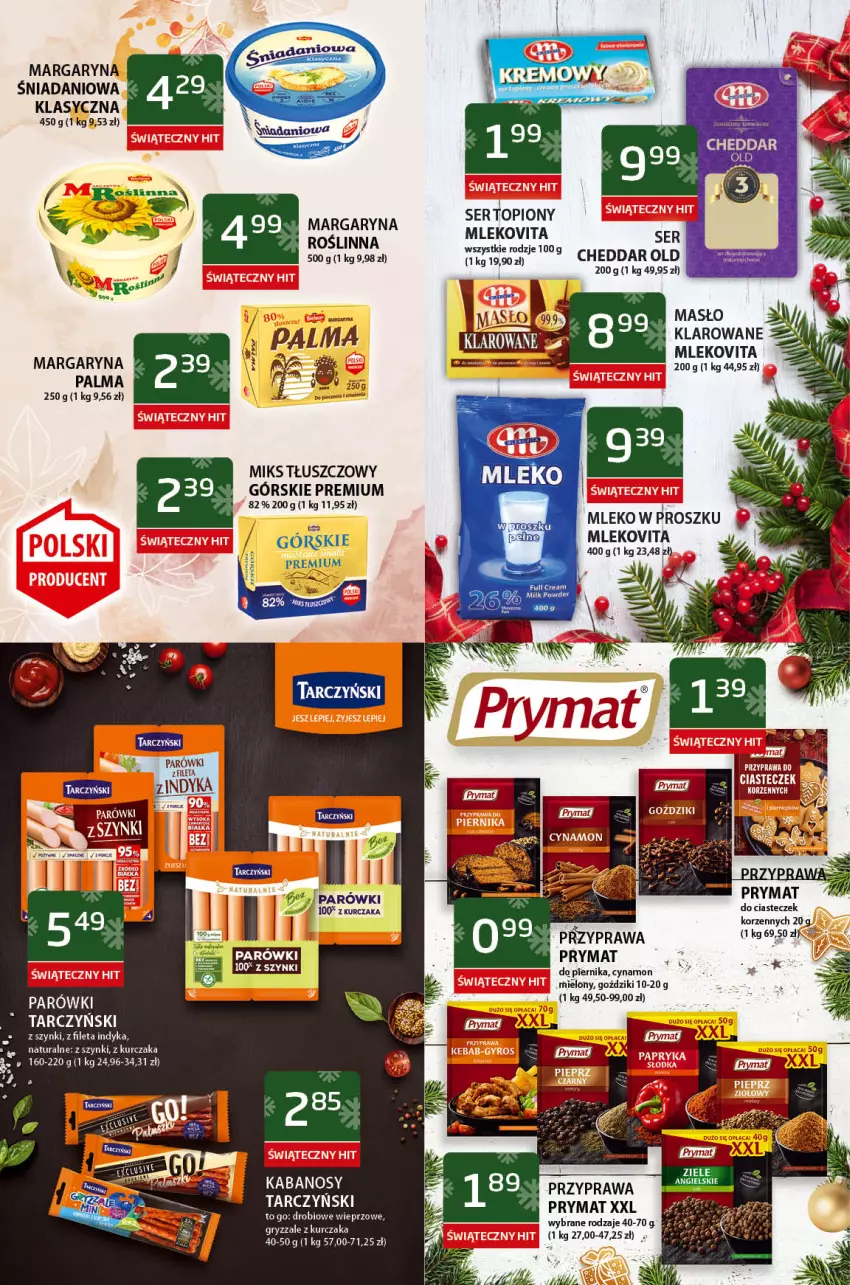 Gazetka promocyjna ABC - Gazetka - ważna 16.12 do 29.12.2021 - strona 3 - produkty: Cheddar, Danio, Gry, Kabanos, Kurczak, Margaryna, Masło, Miks tłuszczowy, Mleko, Mleko w proszku, Mlekovita, Palma, Parówki, Piernik, Prymat, Ser, Tarczyński, Top