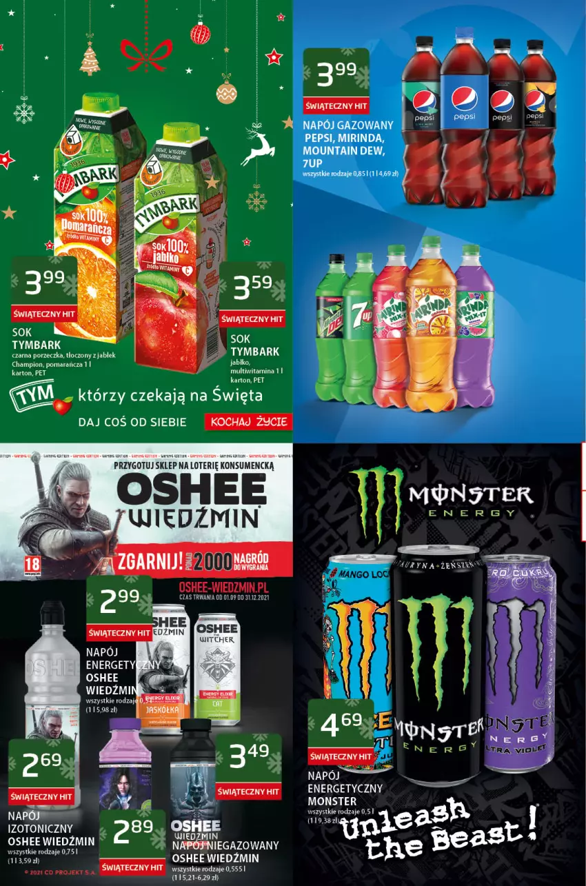 Gazetka promocyjna ABC - Gazetka - ważna 16.12 do 29.12.2021 - strona 8 - produkty: Koc, Napój, Napój izotoniczny, Oshee, Pepsi, Sok, Tymbark