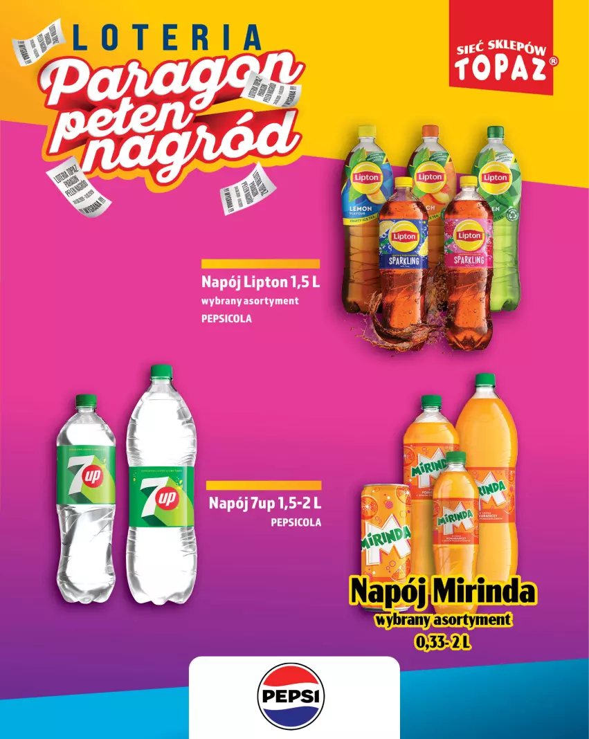 Gazetka promocyjna Topaz - Gazetka - ważna 24.08 do 11.10.2026 - strona 85 - produkty: Mirinda, Napój