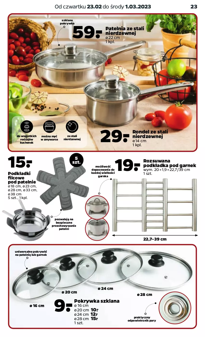 Gazetka promocyjna Netto - Akcesoria i dodatki - ważna 23.02 do 01.03.2023 - strona 7 - produkty: Garnek, LANA, Patelnia, Piec, Podkład, Podkładka, Pokrywka szklana, Rondel