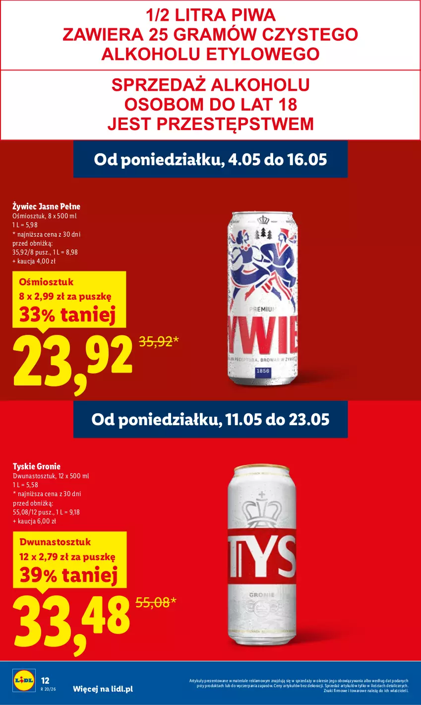 Gazetka promocyjna Lidl - Gazetka ważna od 11.05 do 13.05 - ważna 11.05 do 13.05.2026 - strona 12 - produkty: Tyskie