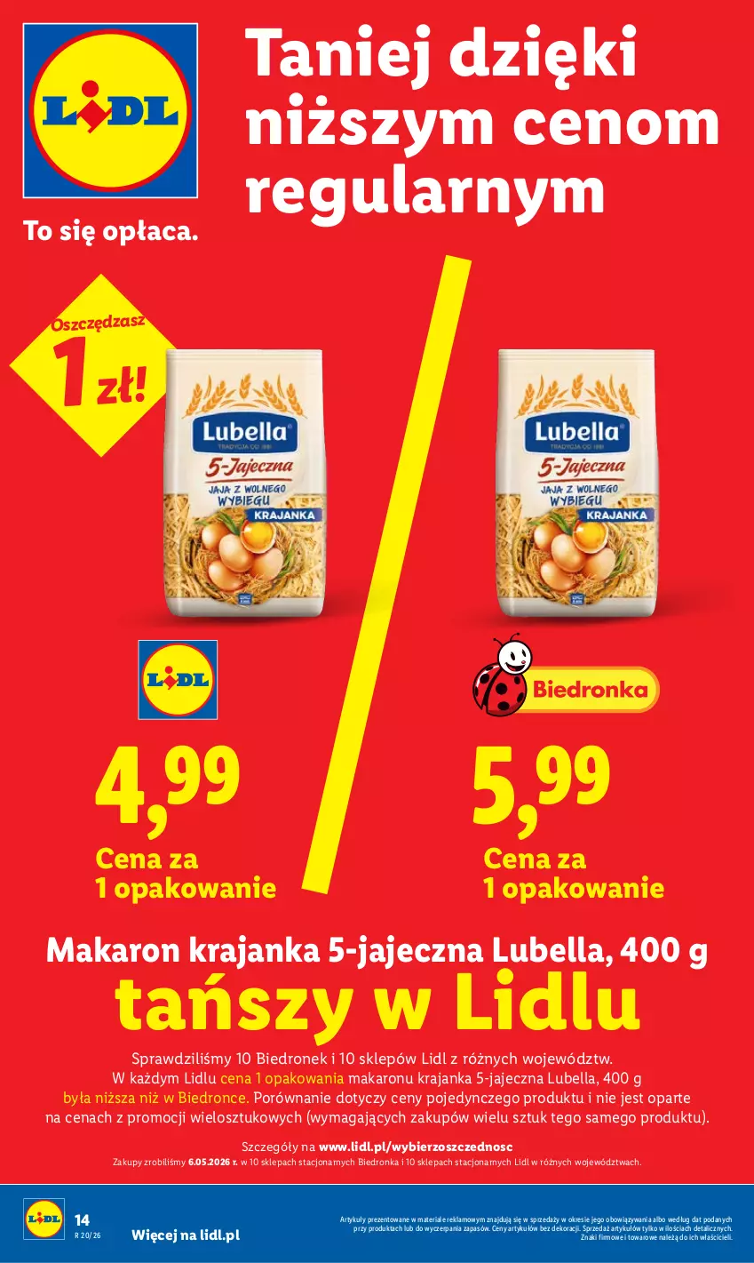 Gazetka promocyjna Lidl - Gazetka ważna od 11.05 do 13.05 - ważna 11.05 do 13.05.2026 - strona 14 - produkty: Bell, Bella, Dron, Lubella, Makaron, Por