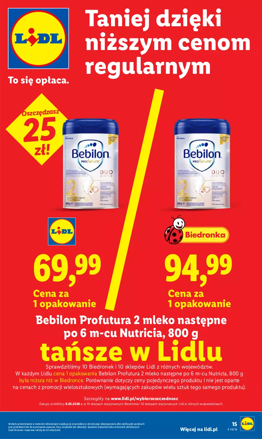 Gazetka promocyjna Lidl - Gazetka ważna od 11.05 do 13.05 - ważna 11.05 do 13.05.2026 - strona 15 - produkty: BEBILON, Dron, Mleko, O nas, Por