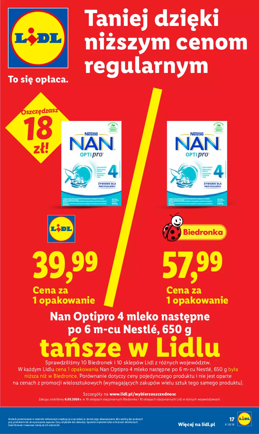 Gazetka promocyjna Lidl - Gazetka ważna od 11.05 do 13.05 - ważna 11.05 do 13.05.2026 - strona 17 - produkty: Dron, Mleko, NAN Optipro, Nestlé, O nas, Por
