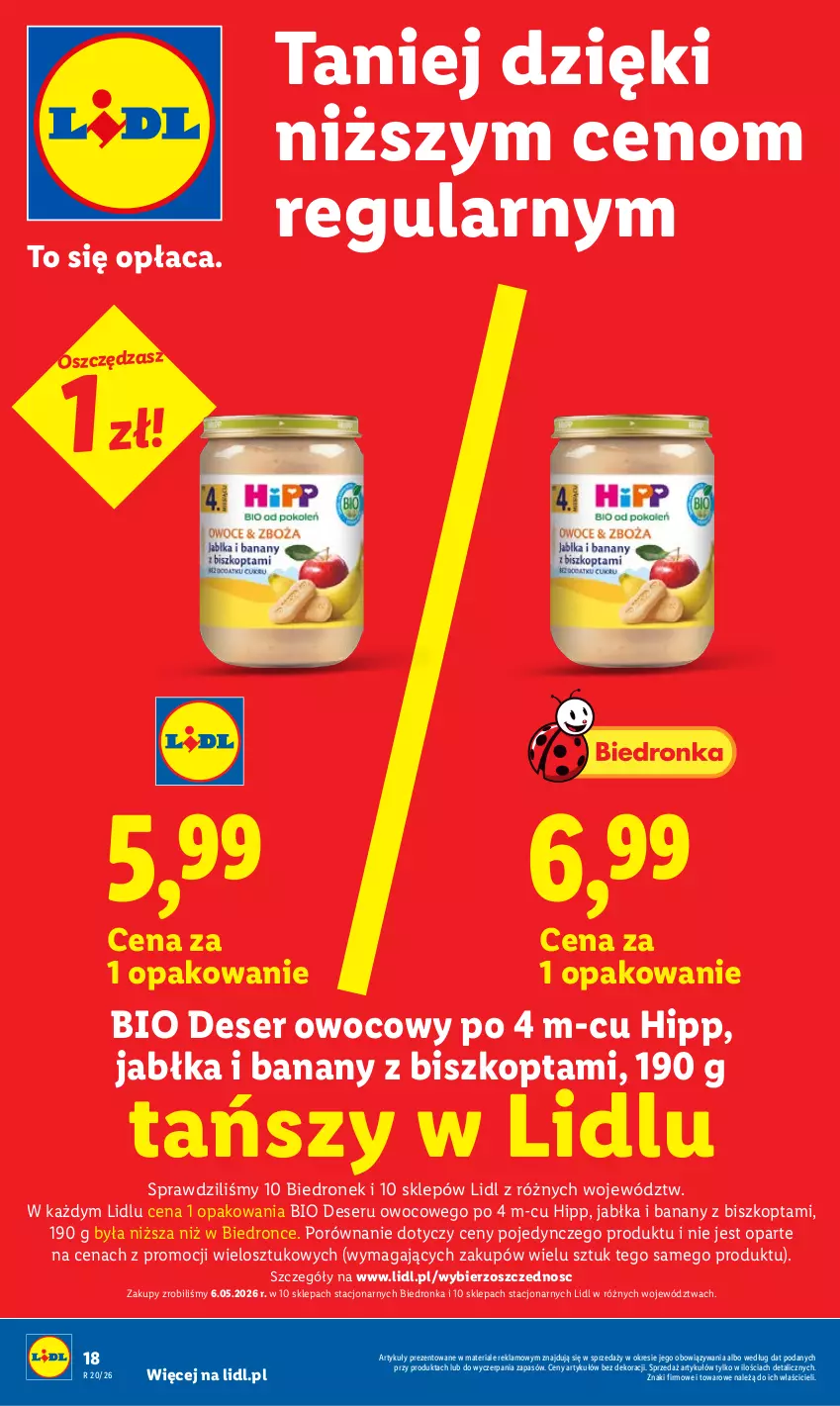 Gazetka promocyjna Lidl - Gazetka ważna od 11.05 do 13.05 - ważna 11.05 do 13.05.2026 - strona 18 - produkty: Banany, Deser, Deser owocowy, Dron, HiPP, Jabłka, Por, Ser