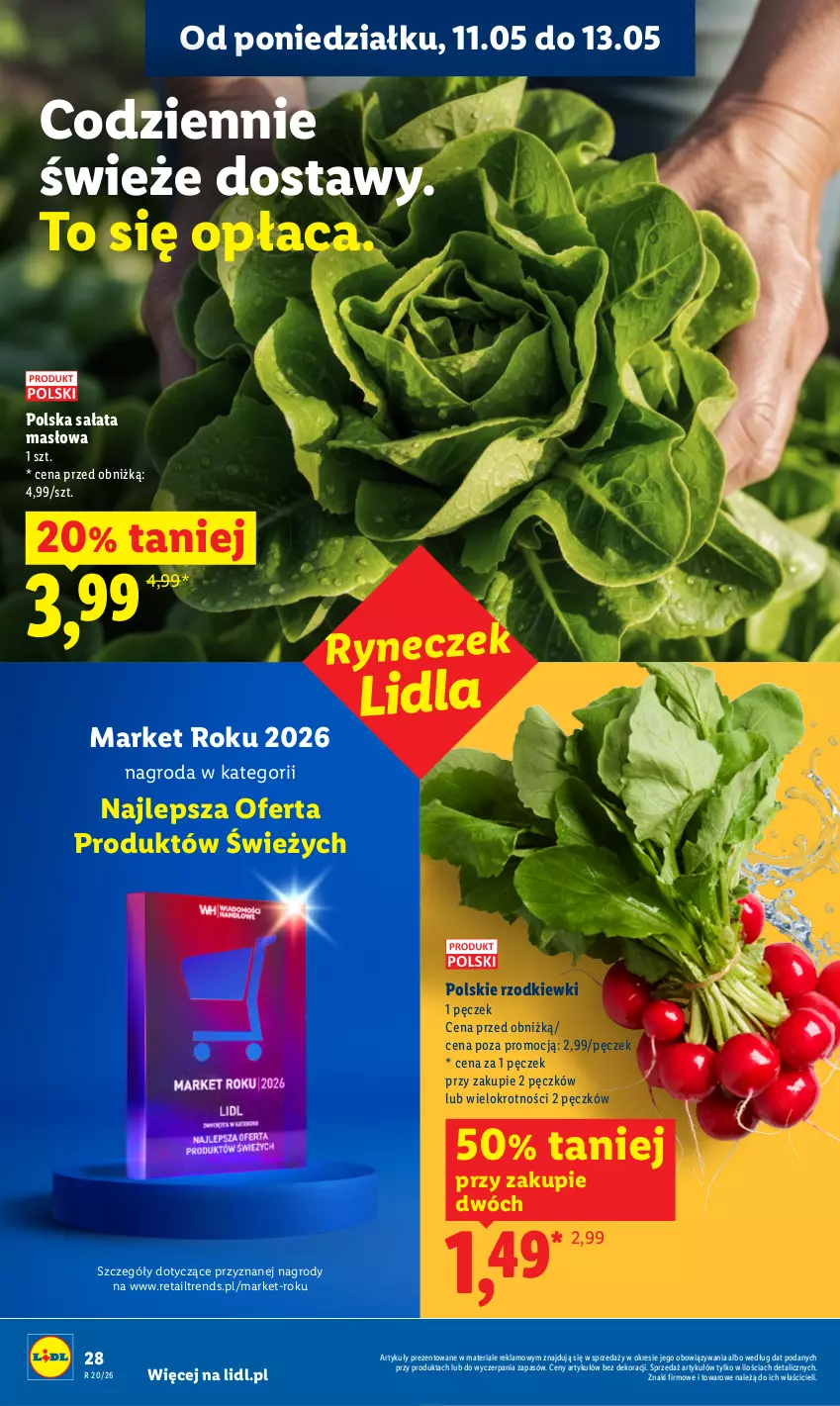 Gazetka promocyjna Lidl - Gazetka ważna od 11.05 do 13.05 - ważna 11.05 do 13.05.2026 - strona 28 - produkty: Masło, Sałat, Sałata masłowa