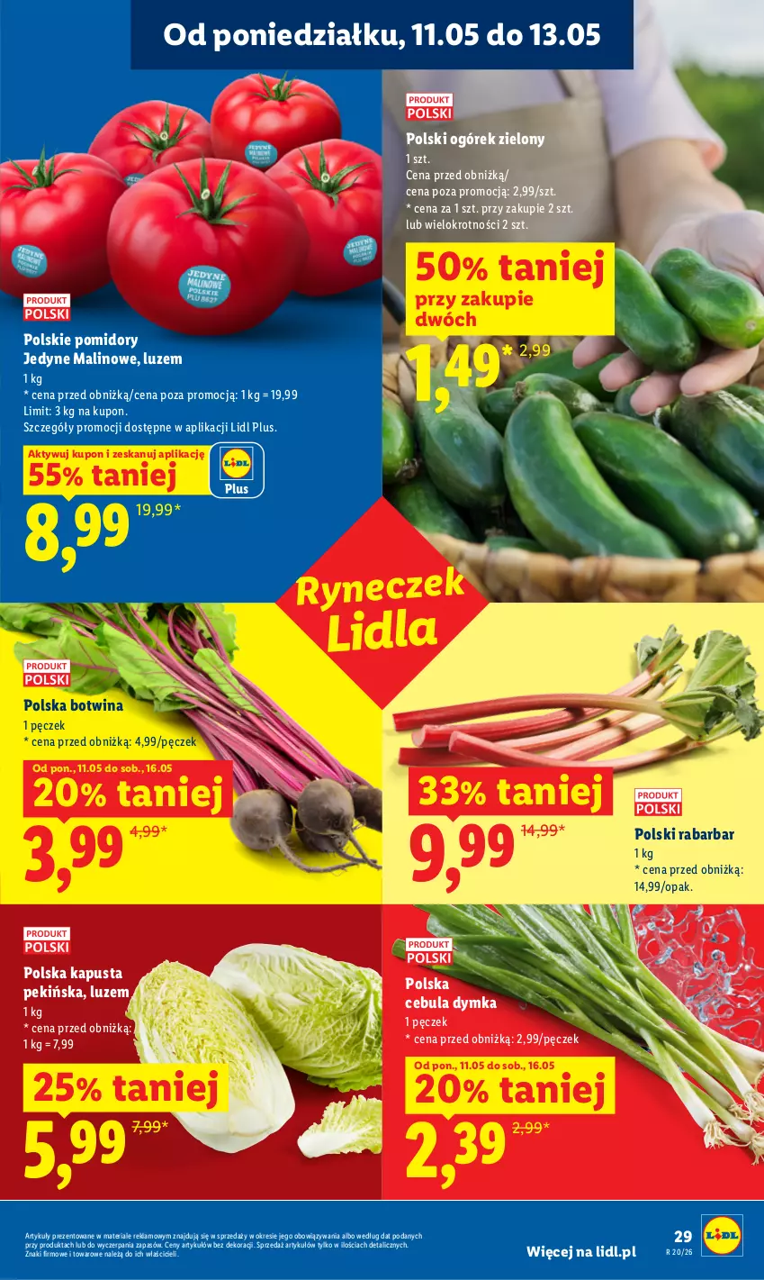 Gazetka promocyjna Lidl - Gazetka ważna od 11.05 do 13.05 - ważna 11.05 do 13.05.2026 - strona 29 - produkty: Cebula, Ogórek, Pomidory
