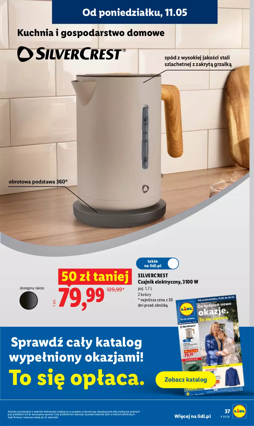 Gazetka promocyjna Lidl - Gazetka ważna od 11.05 do 13.05 - ważna 11.05 do 13.05.2026 - strona 37 - produkty: Czajnik, Czajnik elektryczny, Kuchnia, Silvercrest, Sok