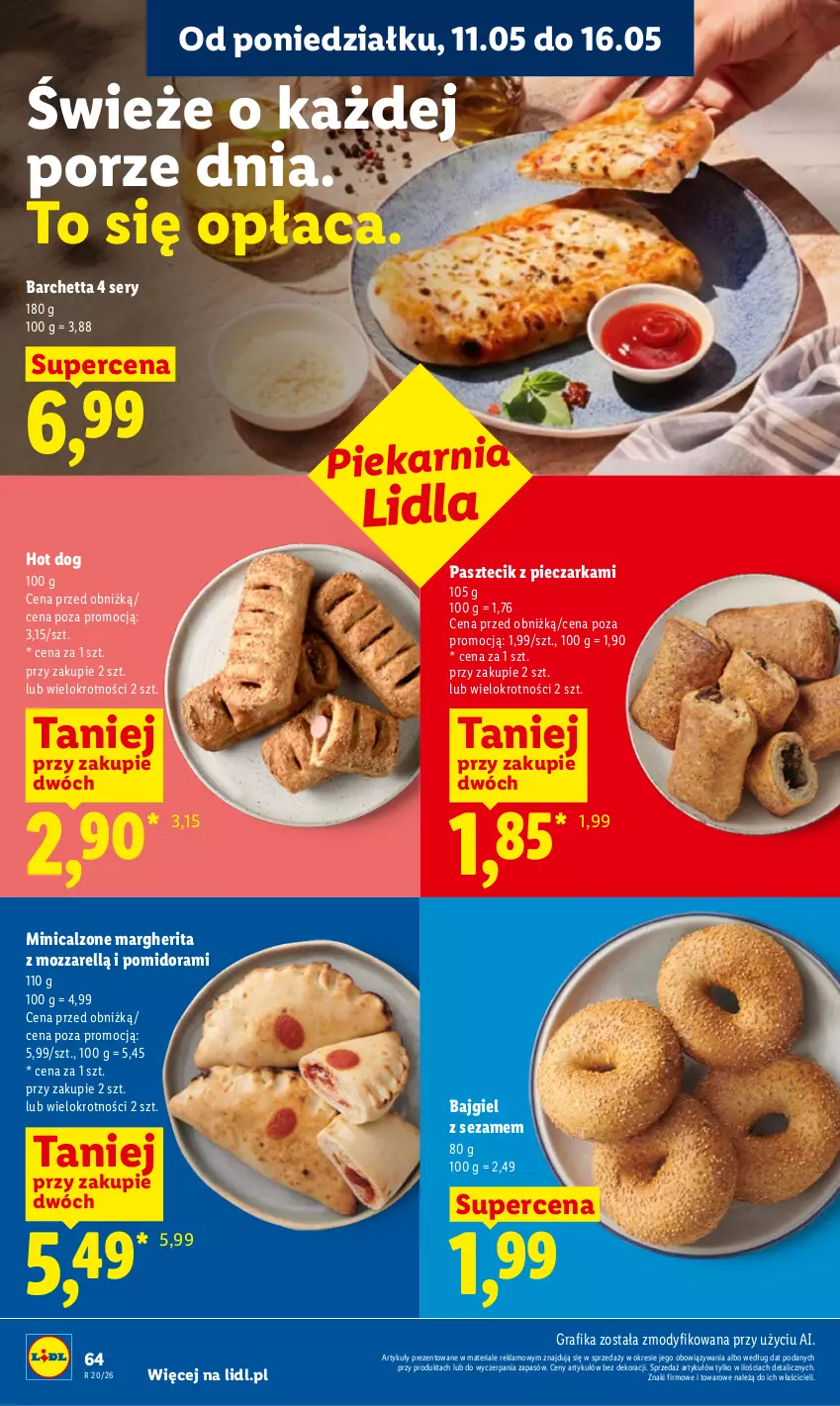 Gazetka promocyjna Lidl - Gazetka ważna od 11.05 do 13.05 - ważna 11.05 do 13.05.2026 - strona 64 - produkty: Gra, Grafika, Hot dog, Pasztecik z pieczarkami, Piec, Pieczarka, Por, Ser, Sezam