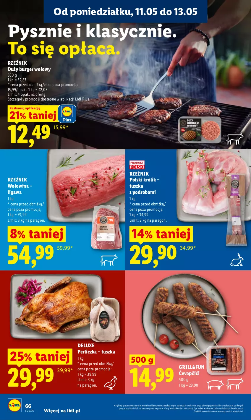 Gazetka promocyjna Lidl - Gazetka ważna od 11.05 do 13.05 - ważna 11.05 do 13.05.2026 - strona 66 - produkty: Burger, Grill, Królik, Perliczka, Tusz, Wołowina