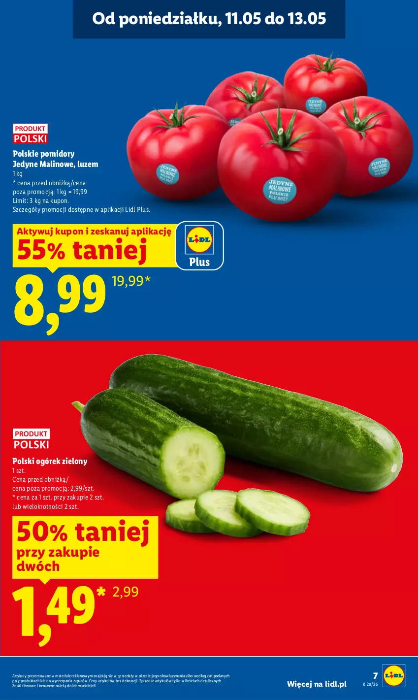 Gazetka promocyjna Lidl - Gazetka ważna od 11.05 do 13.05 - ważna 11.05 do 13.05.2026 - strona 7 - produkty: Ogórek, Pomidory