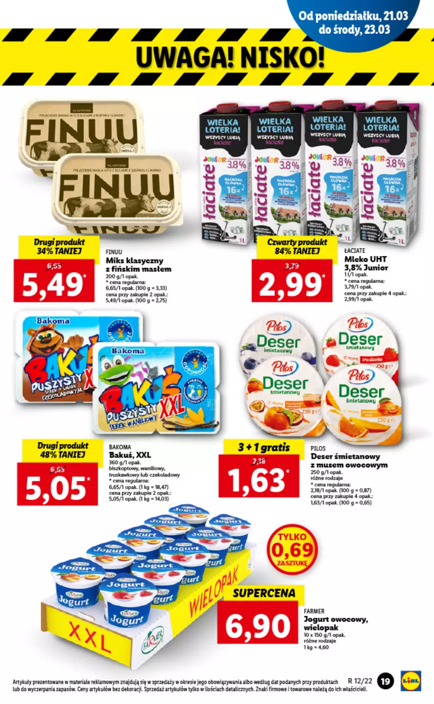 Gazetka promocyjna Lidl - GAZETKA - ważna 21.03 do 23.03.2022 - strona 19 - produkty: Bakoma, Deser, Fa, Jogurt, Jogurt owocowy, Mleko, Mus, Ser, Waga