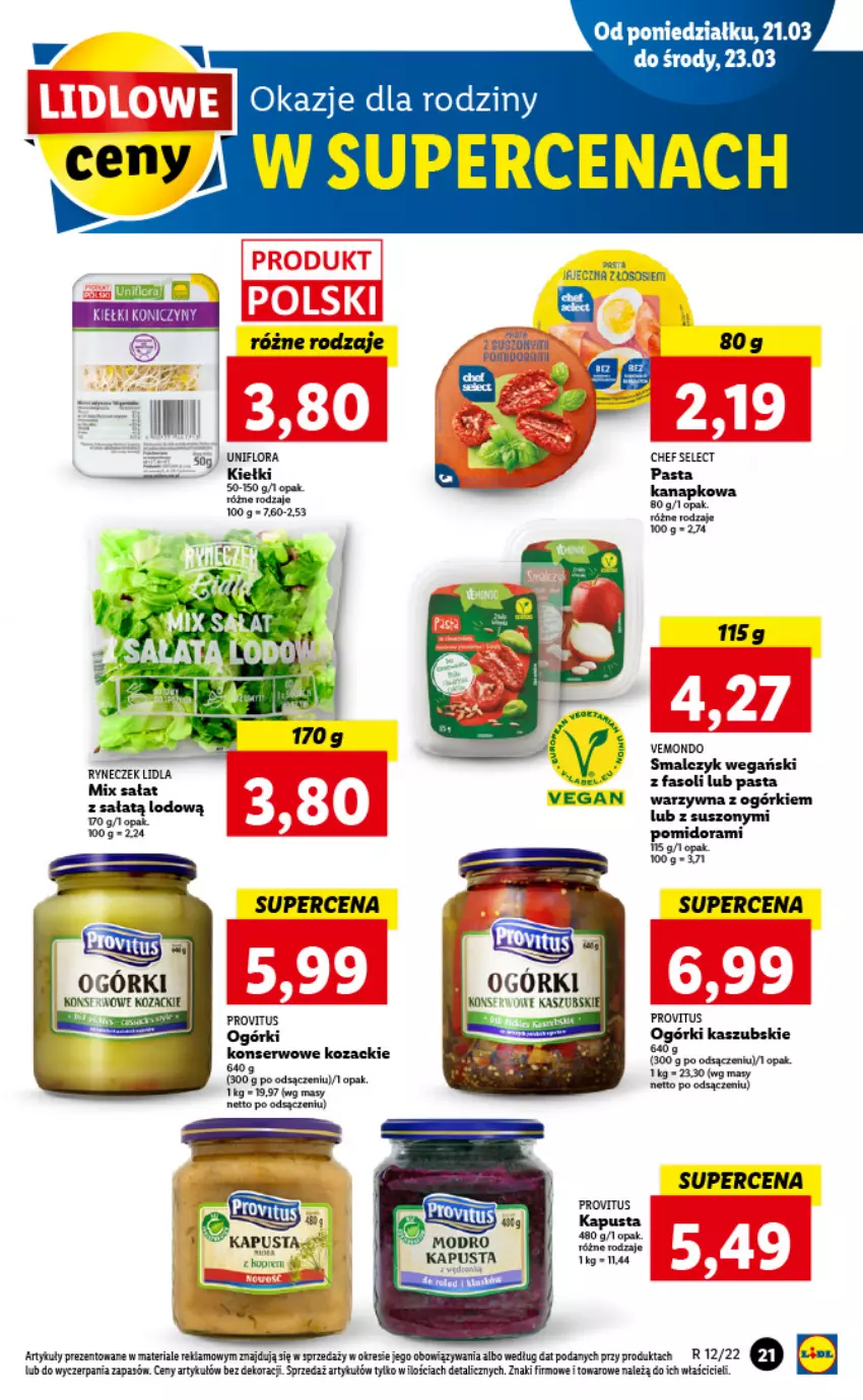 Gazetka promocyjna Lidl - GAZETKA - ważna 21.03 do 23.03.2022 - strona 21 - produkty: Kiełki, NBA, Sałat, Ser