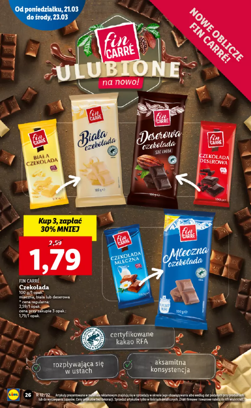 Gazetka promocyjna Lidl - GAZETKA - ważna 21.03 do 23.03.2022 - strona 26 - produkty: Aksam, Czekolada, Deser, Ser